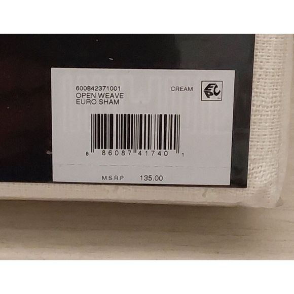 Ralph Lauren CALLEN Cotton OPEN WEAVE Cream Euro European Pillow Sham 26"x26" - Picture 9 of 9